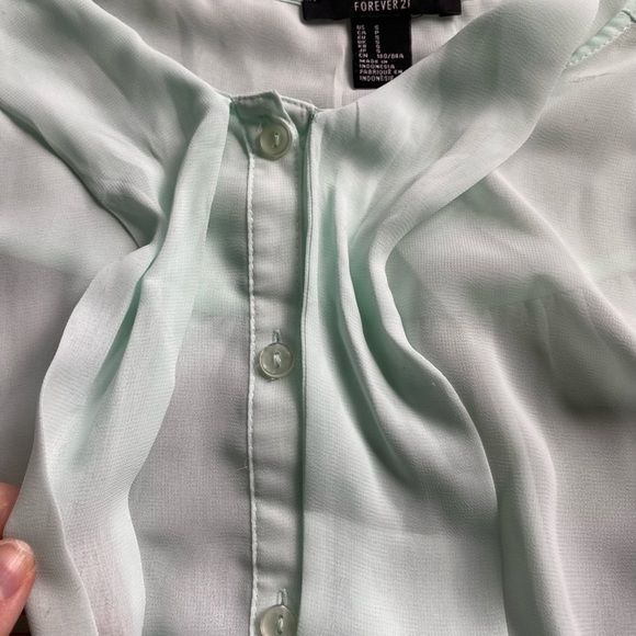 Sheet Mint Forever 21 Tank Top with Tie front - Picture 4 of 7